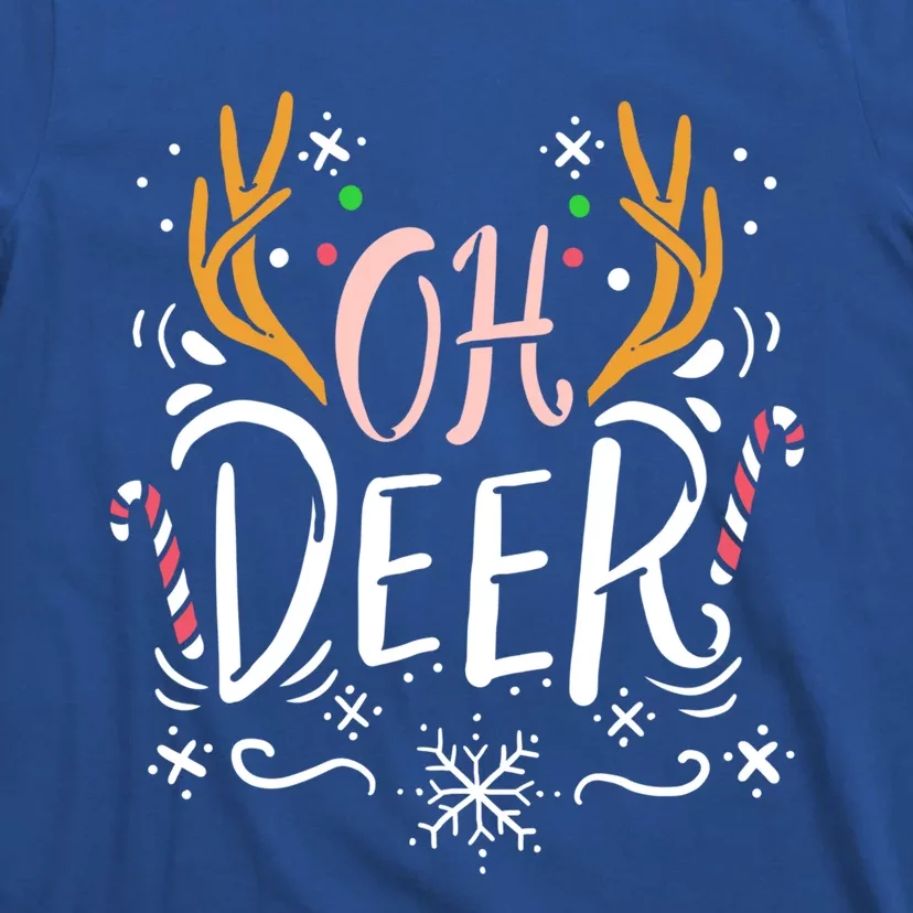 Oh Deer Antler Moose Reindeer Hunting Pun Christmas Gift T-Shirt