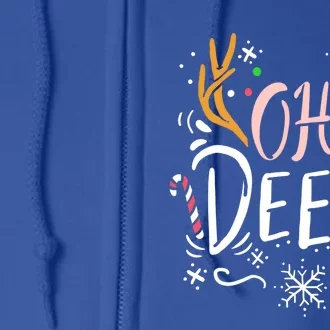 Oh Deer Antler Moose Reindeer Hunting Pun Christmas Gift Full Zip Hoodie