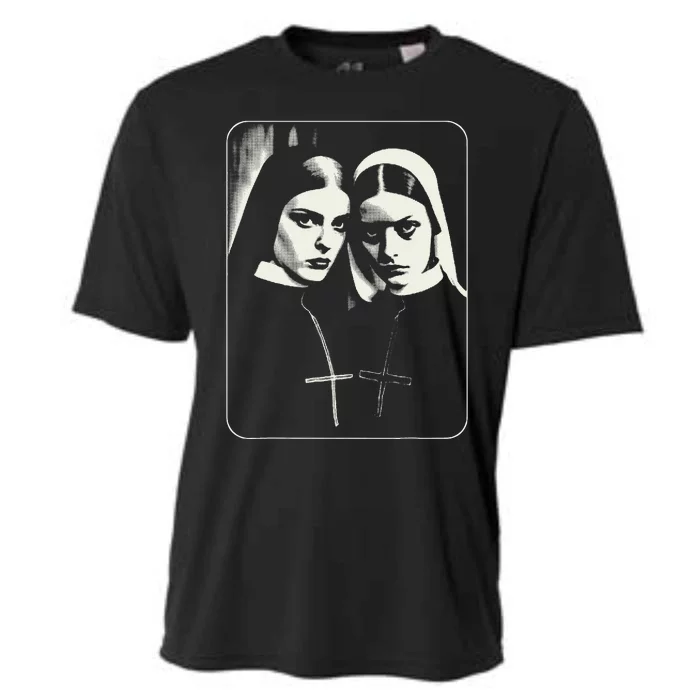 Occult Dark Art Unholy Nun Gothic Cooling Performance Crew T-Shirt