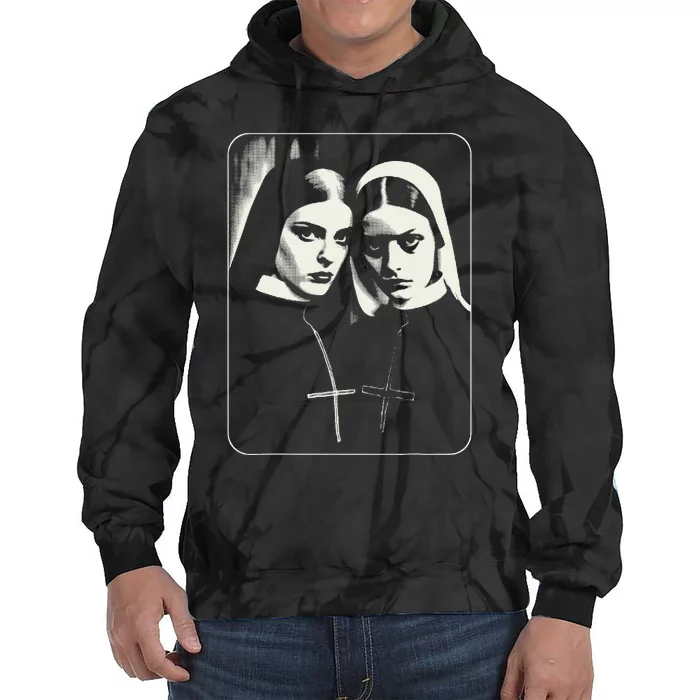 Occult Dark Art Unholy Nun Gothic Tie Dye Hoodie