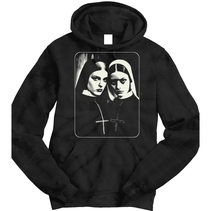 Occult Dark Art Unholy Nun Gothic Tie Dye Hoodie