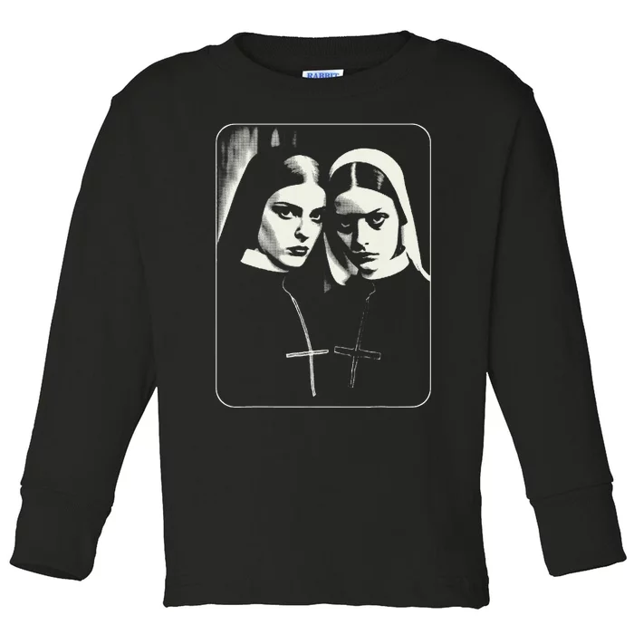 Occult Dark Art Unholy Nun Gothic Toddler Long Sleeve Shirt