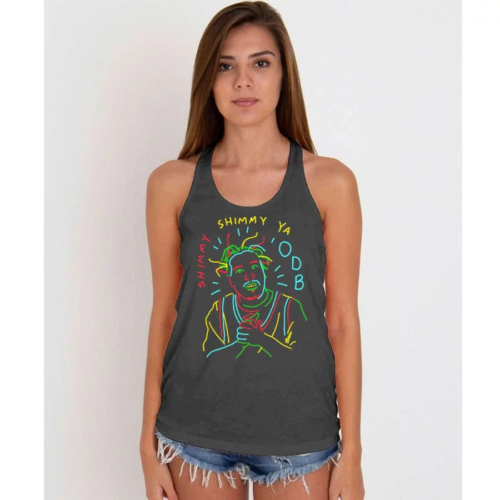 Ol Dirty Bastard Shimmy Shimmy Ya Doodle Women's Knotted Racerback Tank