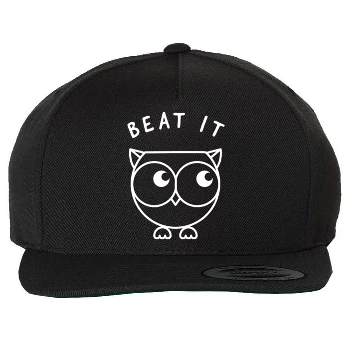 Owl Design Beat It Wool Snapback Cap