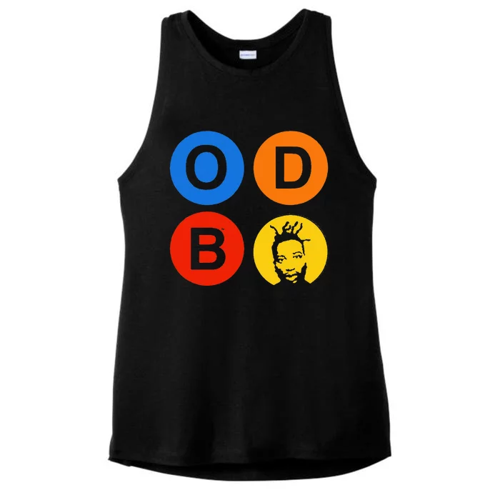 Ol Dirty Bastard Letters & Circles Ladies Tri-Blend Wicking Tank