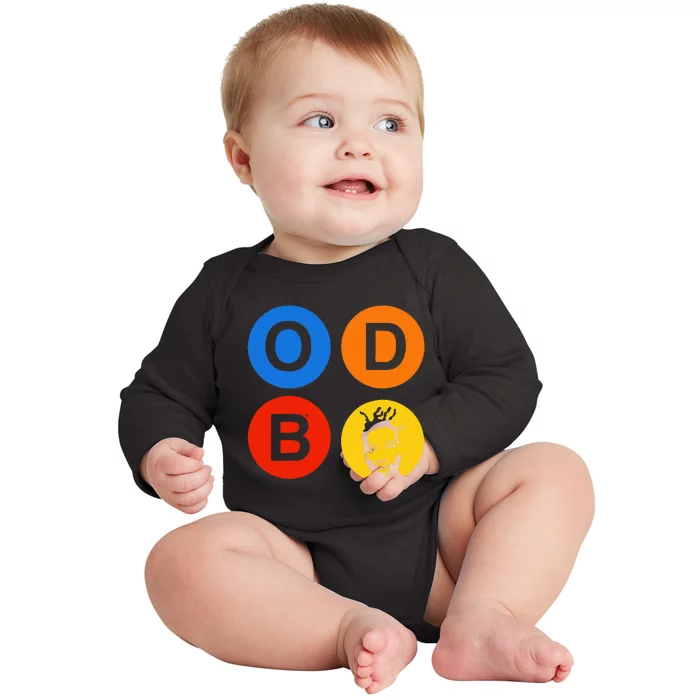 Ol Dirty Bastard Letters & Circles Baby Long Sleeve Bodysuit