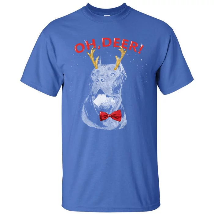 Oh Deer Cane Corso Xmas Red Bowtie Gift Tall T-Shirt