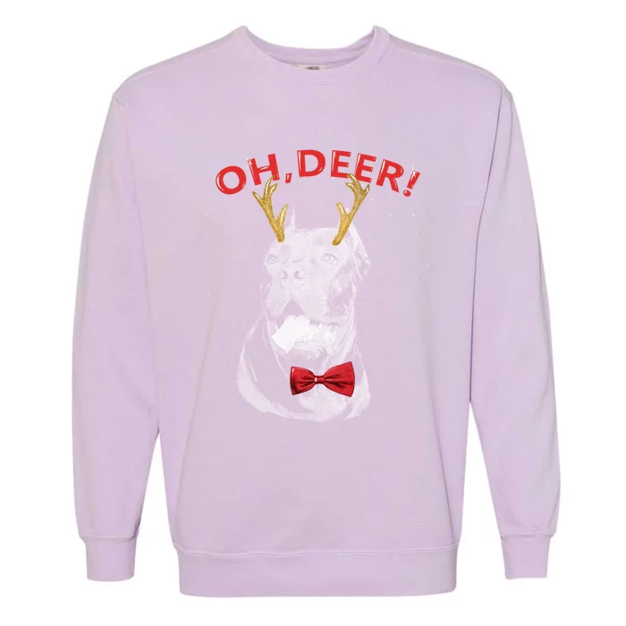 Oh Deer Cane Corso Xmas Red Bowtie Gift Garment-Dyed Sweatshirt