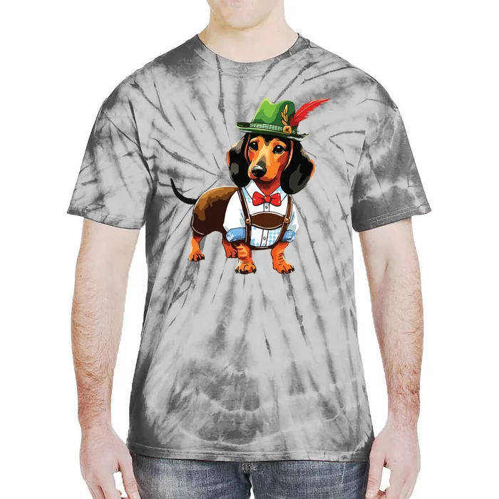 Oktoberfest Dachshund Cute Sausage Dog German Tie-Dye T-Shirt