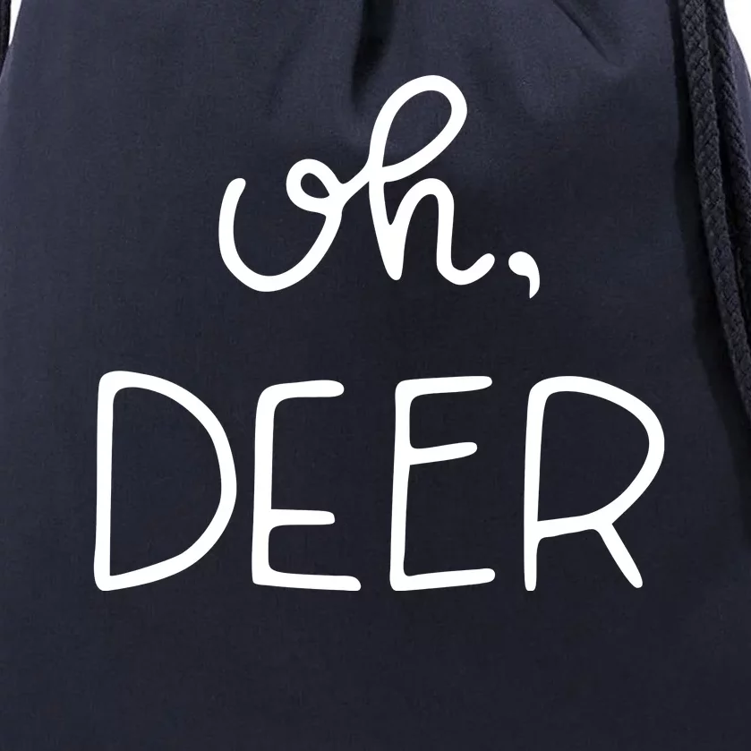 Oh Deer Christmas Cute Christmas Drawstring Bag