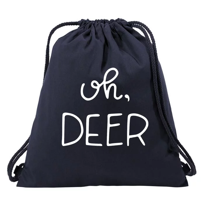 Oh Deer Christmas Cute Christmas Drawstring Bag