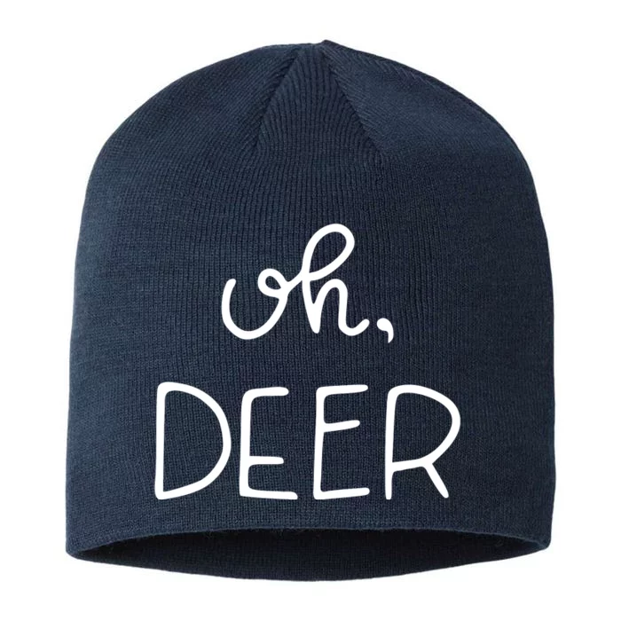 Oh Deer Christmas Cute Christmas 8 1/2in Sustainable Knit Beanie