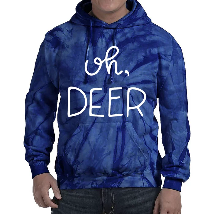 Oh Deer Christmas Cute Christmas Tie Dye Hoodie