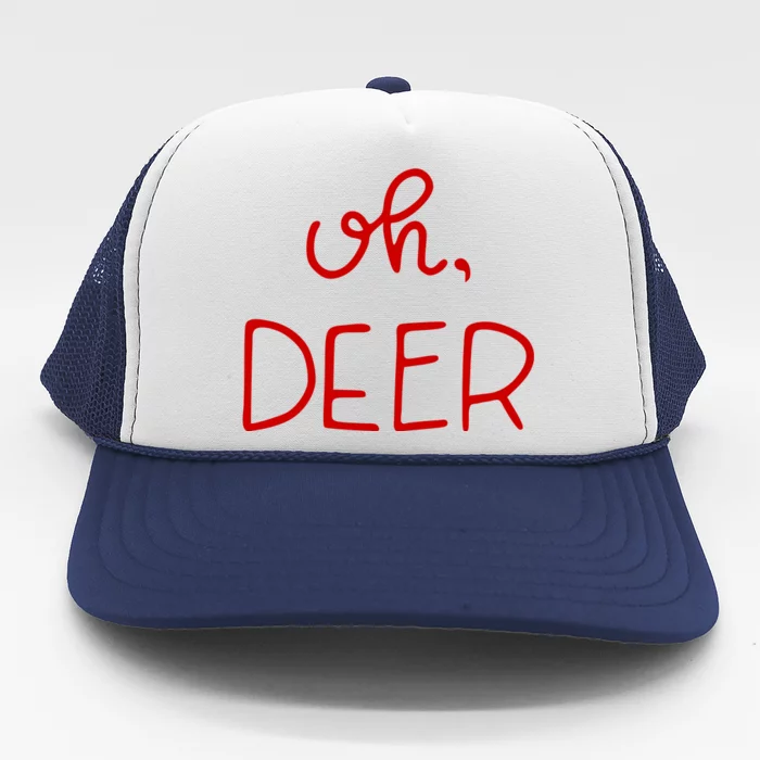 Oh Deer Christmas Cute Christmas Trucker Hat