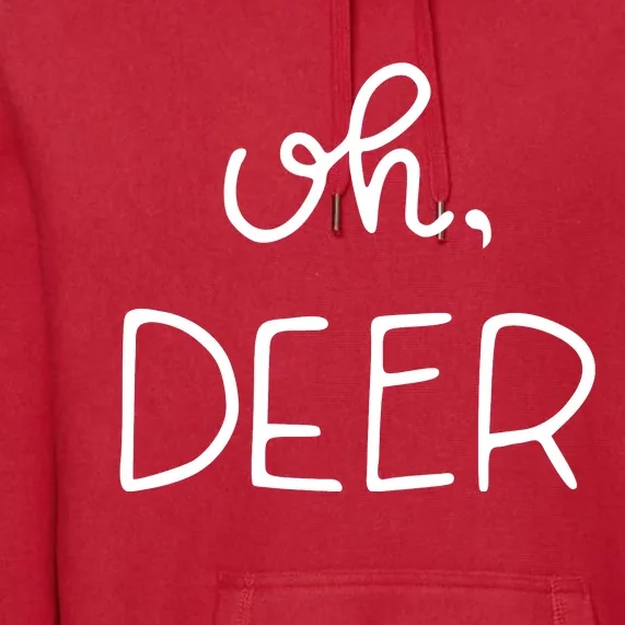 Oh Deer Christmas Cute Christmas Premium Hoodie