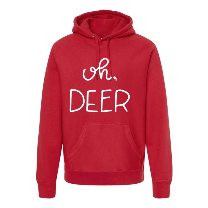 Oh Deer Christmas Cute Christmas Premium Hoodie