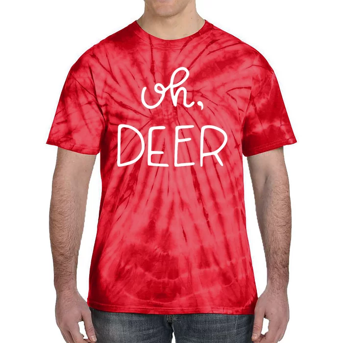 Oh Deer Christmas Cute Christmas Tie-Dye T-Shirt