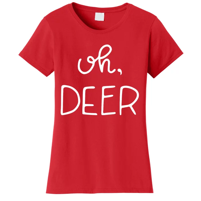 Oh Deer Christmas Cute Christmas Women's T-Shirt