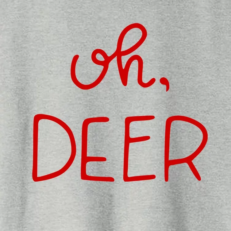 Oh Deer Christmas Cute Christmas Women's Crop Top Tee