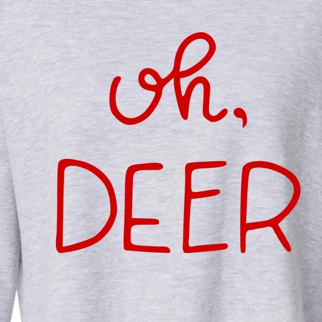 Oh Deer Christmas Cute Christmas Cropped Pullover Crew