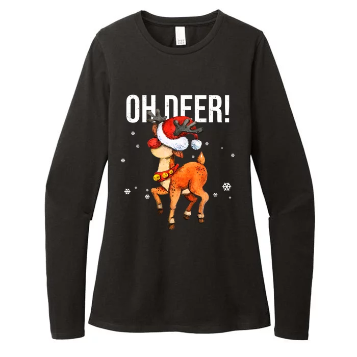 Oh Deer Christmas Holiday Vintage Gift Womens CVC Long Sleeve Shirt