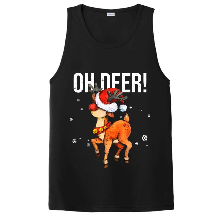 Oh Deer Christmas Holiday Vintage Gift Performance Tank