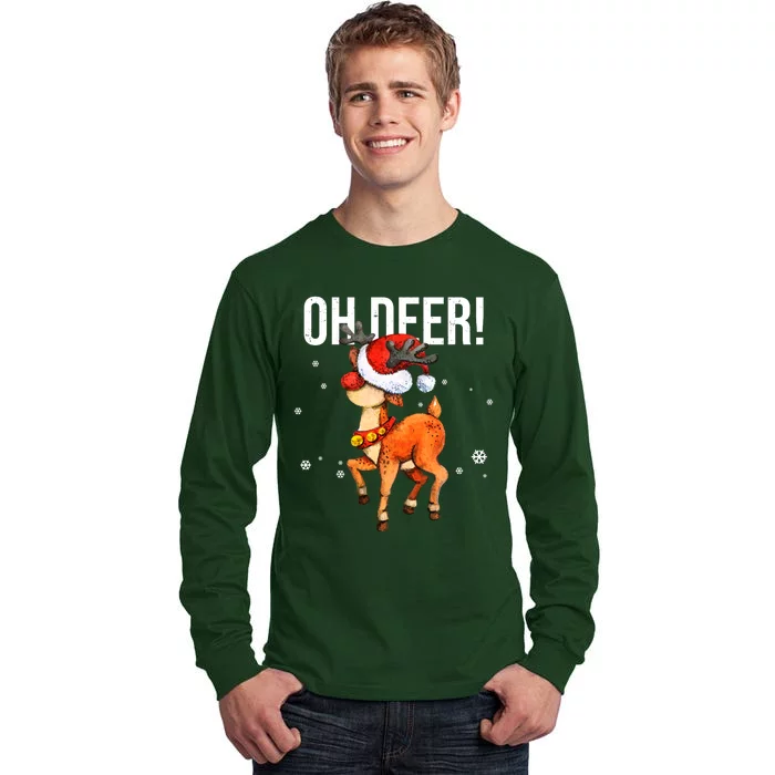 Oh Deer Christmas Holiday Vintage Gift Tall Long Sleeve T-Shirt