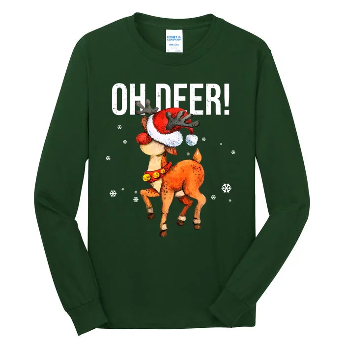 Oh Deer Christmas Holiday Vintage Gift Tall Long Sleeve T-Shirt