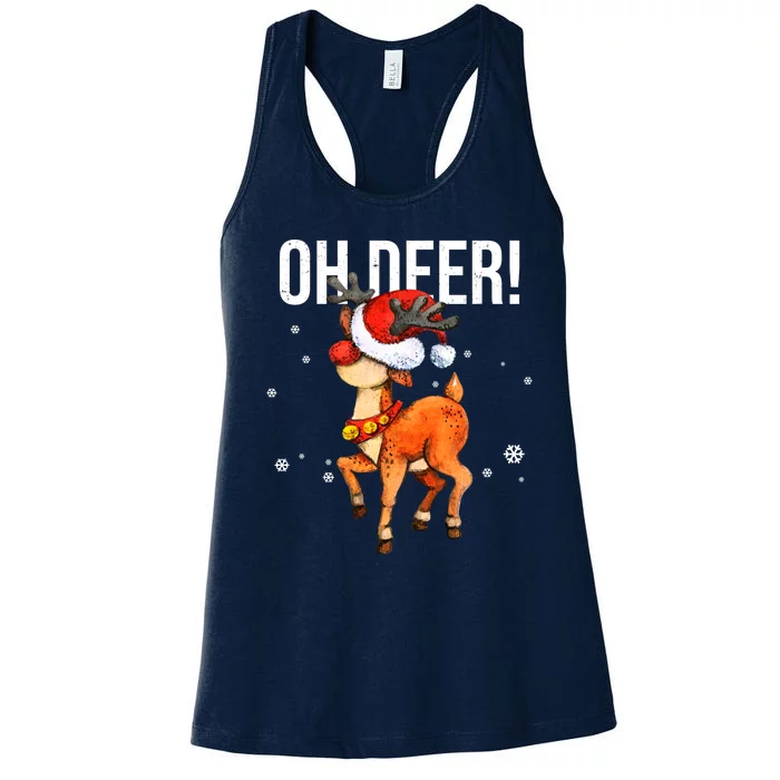 Oh Deer Christmas Holiday Vintage Gift Women's Racerback Tank