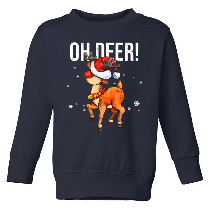 Oh Deer Christmas Holiday Vintage Gift Toddler Sweatshirt