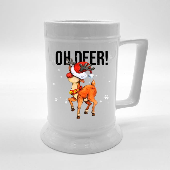 Oh Deer Christmas Holiday Vintage Gift Front & Back Beer Stein