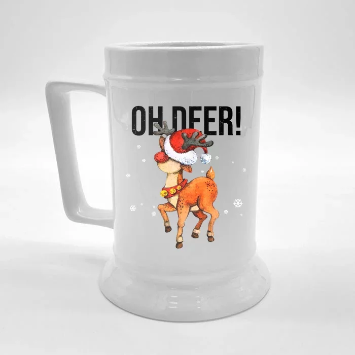 Oh Deer Christmas Holiday Vintage Gift Front & Back Beer Stein