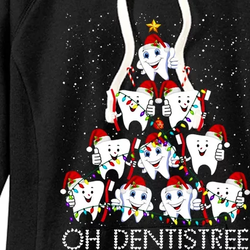 Oh Dentistree Cute Tooth Christmas Tree Merry Christmas Great Gift Women's Fleece Hoodie