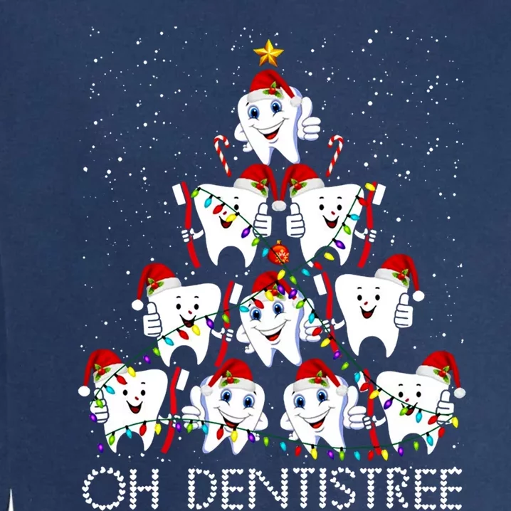 Oh Dentistree Cute Tooth Christmas Tree Merry Christmas Great Gift Garment-Dyed Sweatshirt