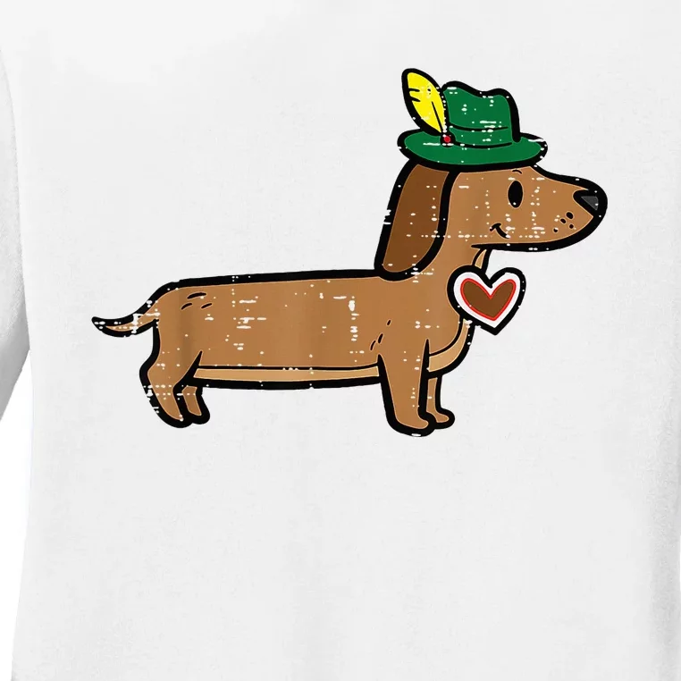 Oktoberfest Dachshund Cute Sausage Dog German Ladies Long Sleeve Shirt