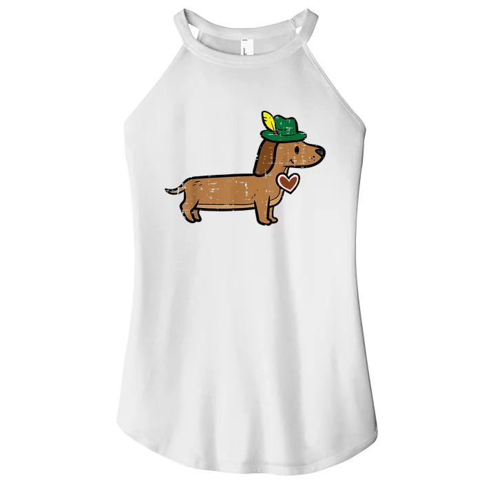 Oktoberfest Dachshund Cute Sausage Dog German Women’s Perfect Tri Rocker Tank