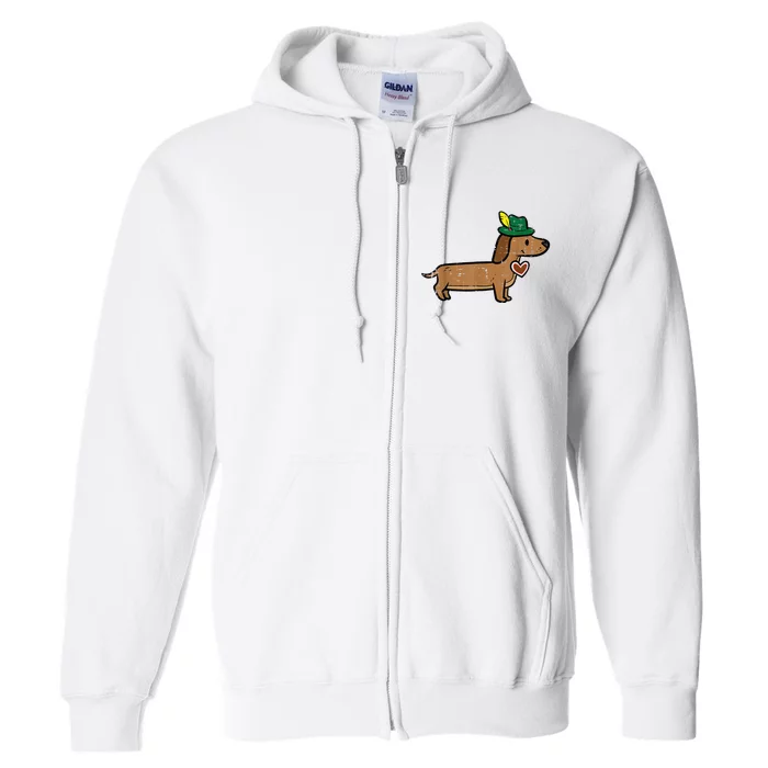 Oktoberfest Dachshund Cute Sausage Dog German Full Zip Hoodie