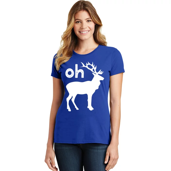 Oh Deer Christmas Gift Funny Reindeer Pun Ugly Gift Women's T-Shirt