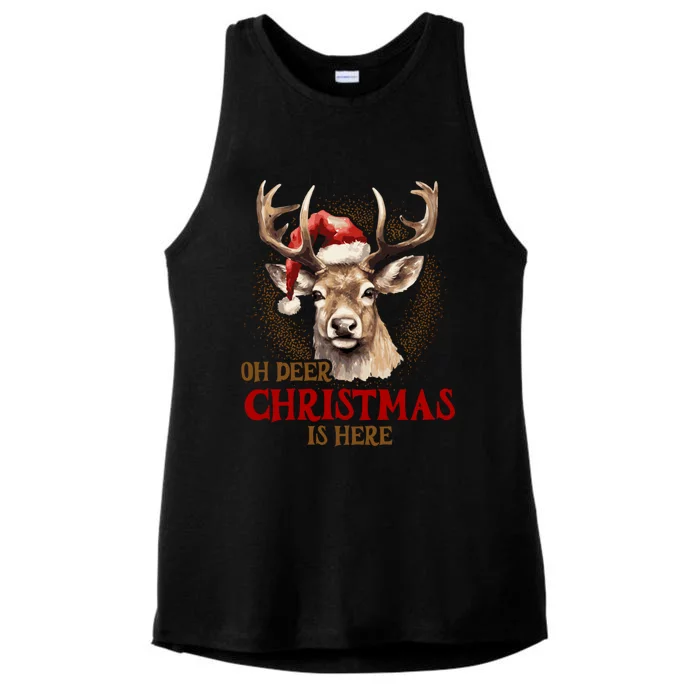 Oh Deer Christmas Is Here S Product Great Gift Ladies Tri-Blend Wicking Tank