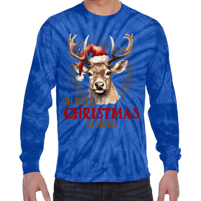 Oh Deer Christmas Is Here S Product Great Gift Tie-Dye Long Sleeve Shirt