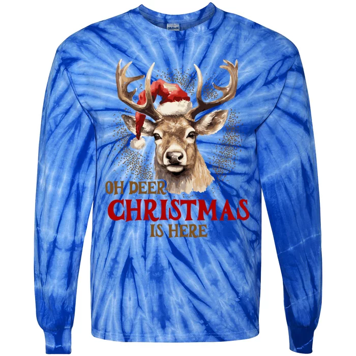 Oh Deer Christmas Is Here S Product Great Gift Tie-Dye Long Sleeve Shirt