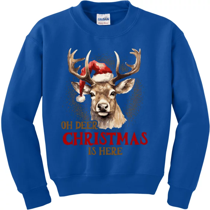 Oh Deer Christmas Is Here S Product Great Gift Kids Sweatshirt