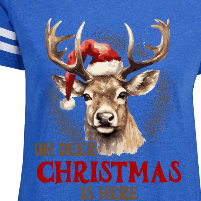 Oh Deer Christmas Is Here S Product Great Gift Enza Ladies Jersey Football T-Shirt