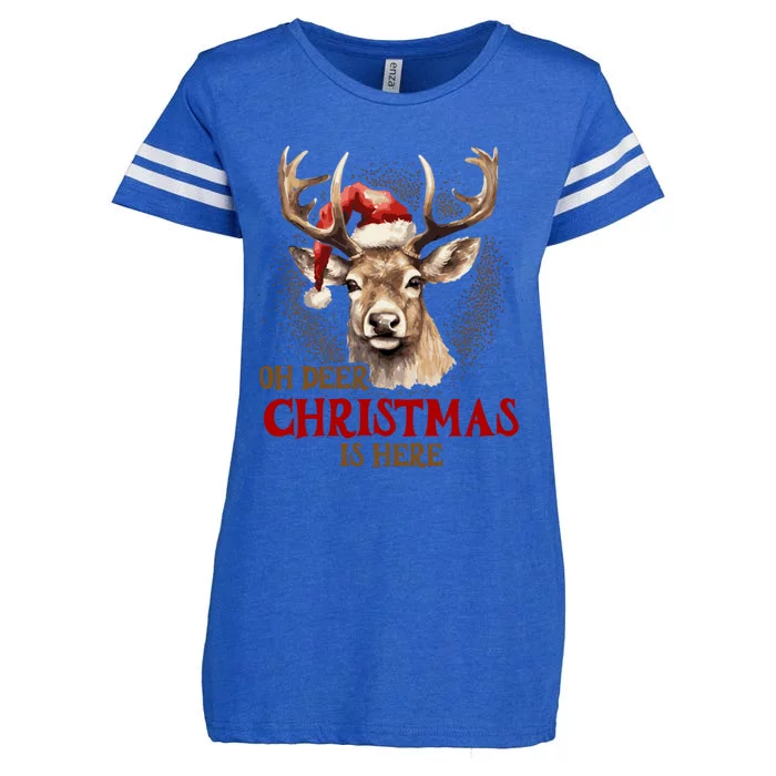 Oh Deer Christmas Is Here S Product Great Gift Enza Ladies Jersey Football T-Shirt