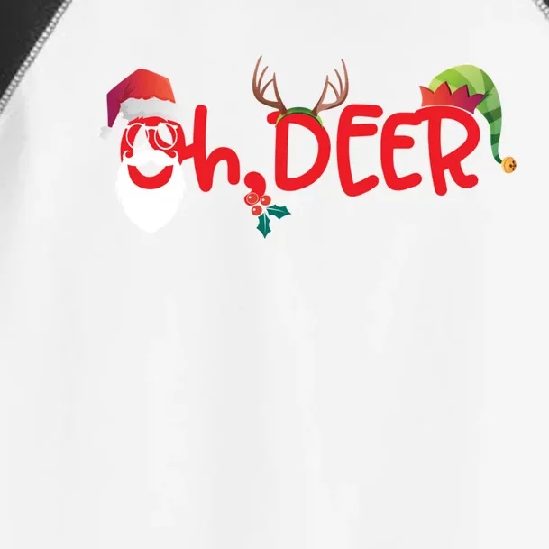 Oh Deer Christmas T Santa Reindeer And Elf Hat Cute Gift Toddler Fine Jersey T-Shirt