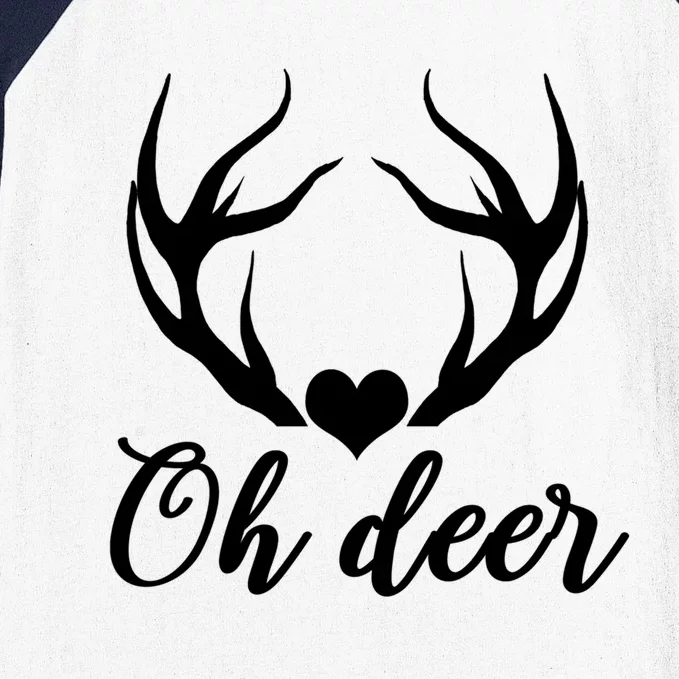 Oh Deer Cute Christmas Hunter Great Gift Baseball Sleeve Shirt