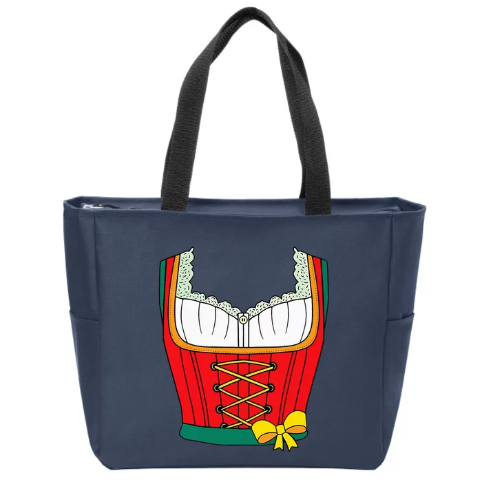 Oktoberfest Dirndl Costume Zip Tote Bag