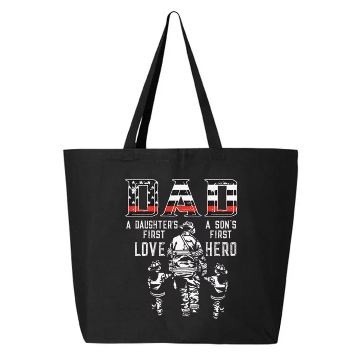 oXBD Dad Daughter Love Son Hero Fireman Dad Fathers Day 25L Jumbo Tote