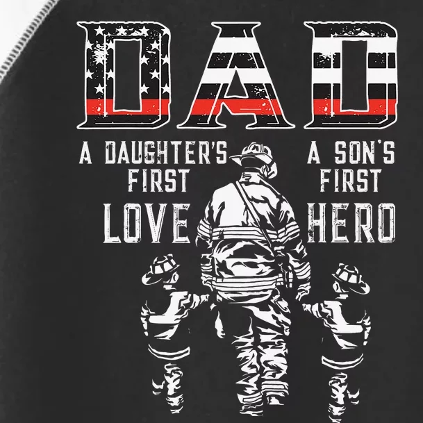 oXBD Dad Daughter Love Son Hero Fireman Dad Fathers Day Toddler Fine Jersey T-Shirt