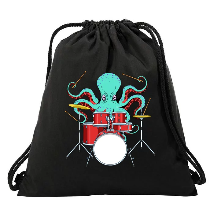 Octopus Drummer Drums Lover Kit Snare Bass Hihat Trap Set Drawstring Bag